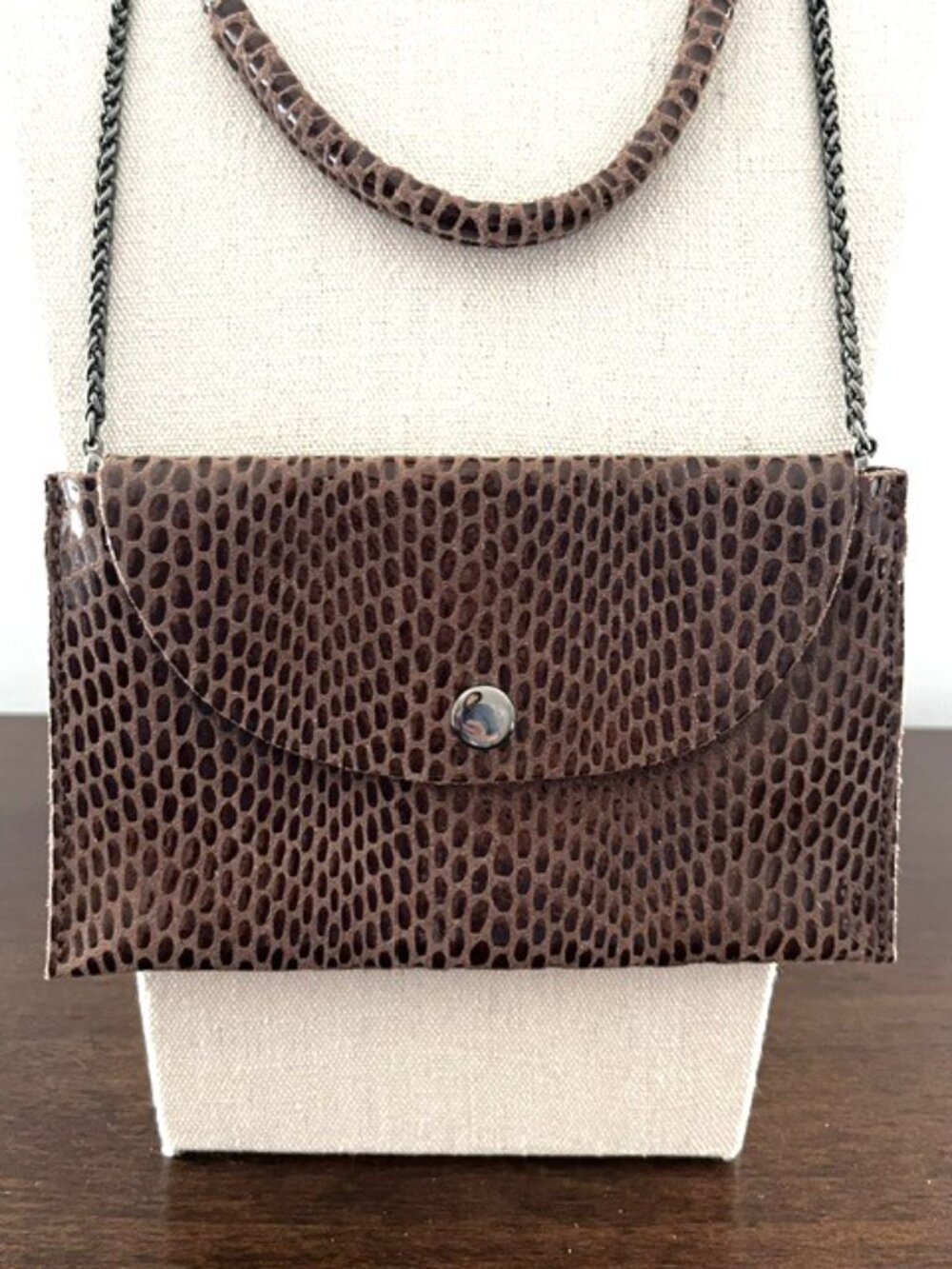 Sorial Crossbody Pouch Bag Detachable Chain Strap Brown